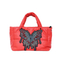 Elegant Red Tote Bag with Butterfly Sequins for a Glamorous Statement