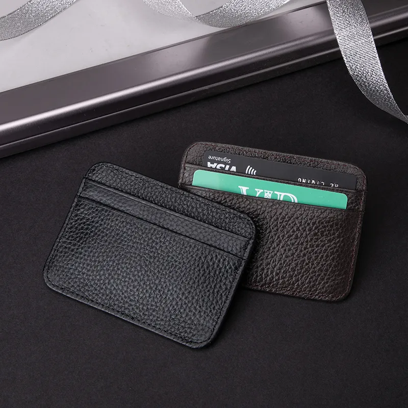 Minimalist Black PU Men&prime;s Card Holder and Wallet