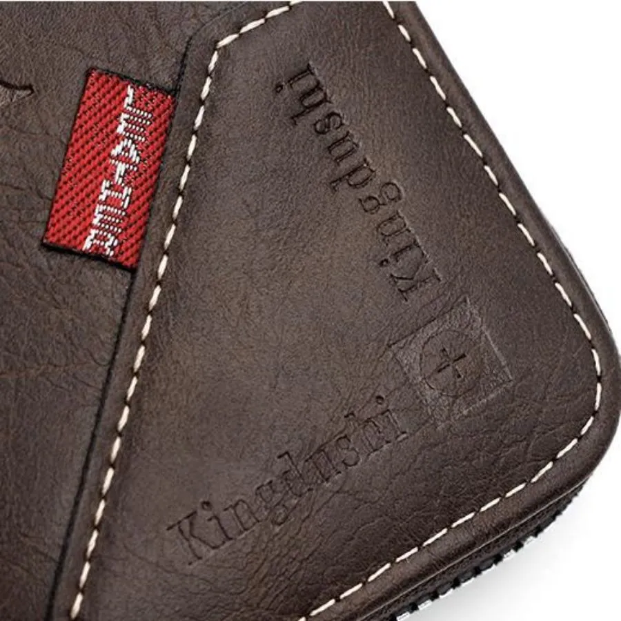 Elegant Black and Brown PU Leather Men&prime;s Wallet and Card Holder