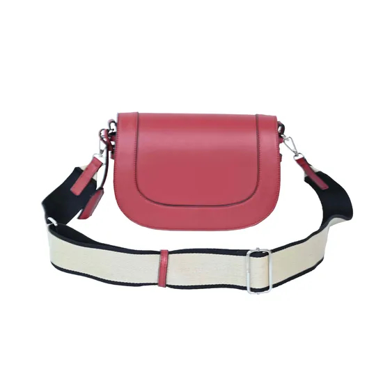 Minimalist Fashion Red PU Leather Handbag and Shoulder Bag