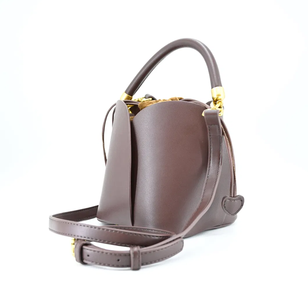 Timeless Chic Brown Bucket Bag for The Modern, Trendy Woman