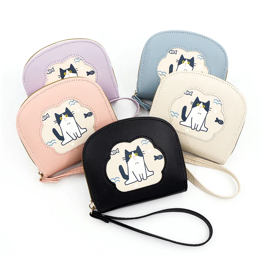 Cute Cartoon Cat Design Women&prime;s Coin Purse Wallet