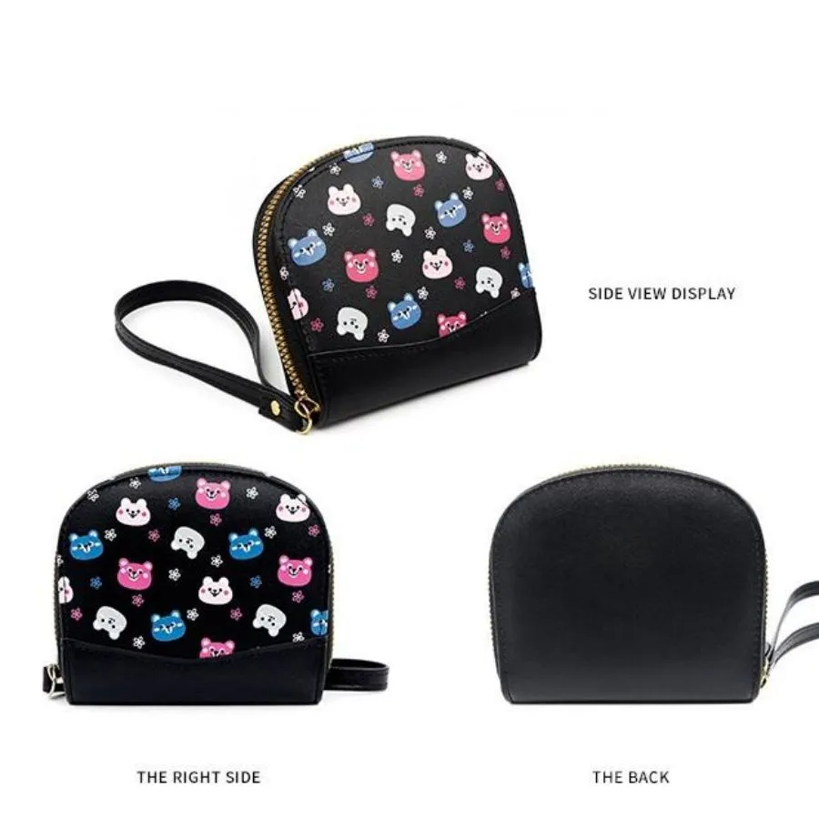 Cute Cartoon Bear Design Women&prime;s Coin Purse Wallet