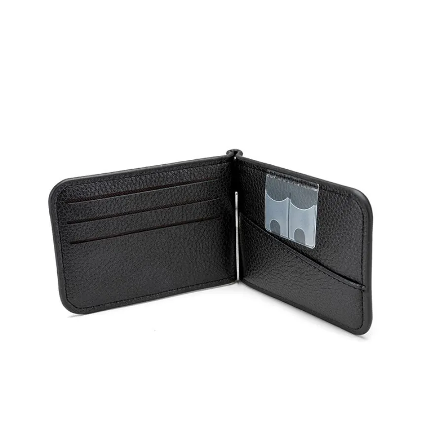 Simple Button Design Black Men&prime;s Wallet and Card Holder