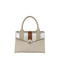Timeless off-White Handbag: Sophisticated Style with Silver Accents