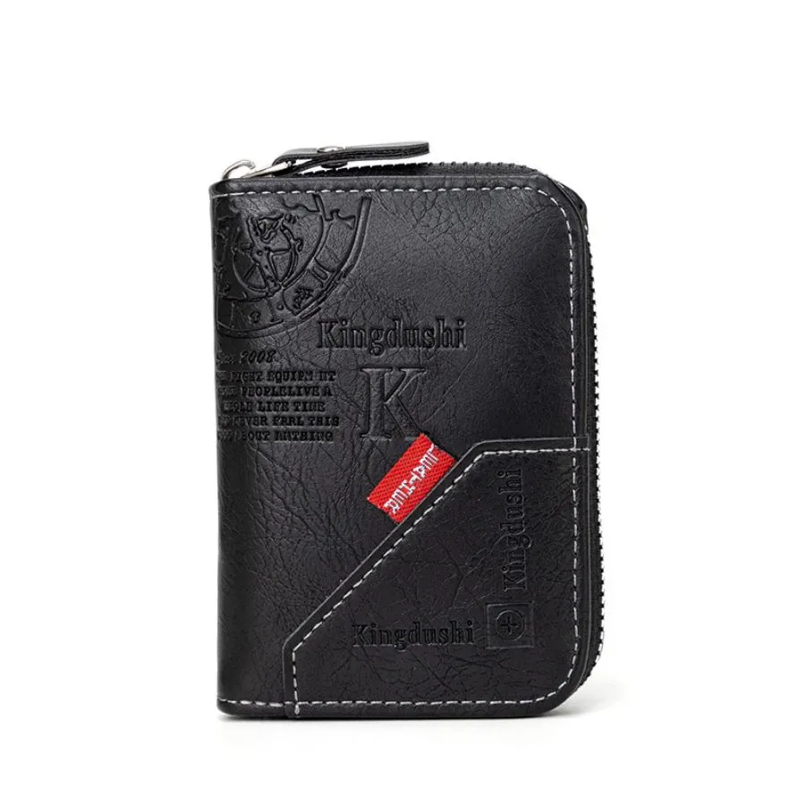 Elegant Black and Brown PU Leather Men&prime;s Wallet and Card Holder