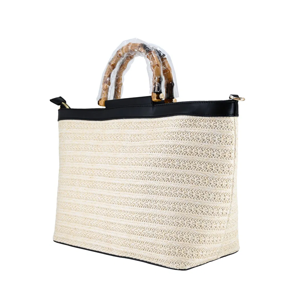 Chic Eco-Friendly Tote Bag with Bamboo Handle for Women