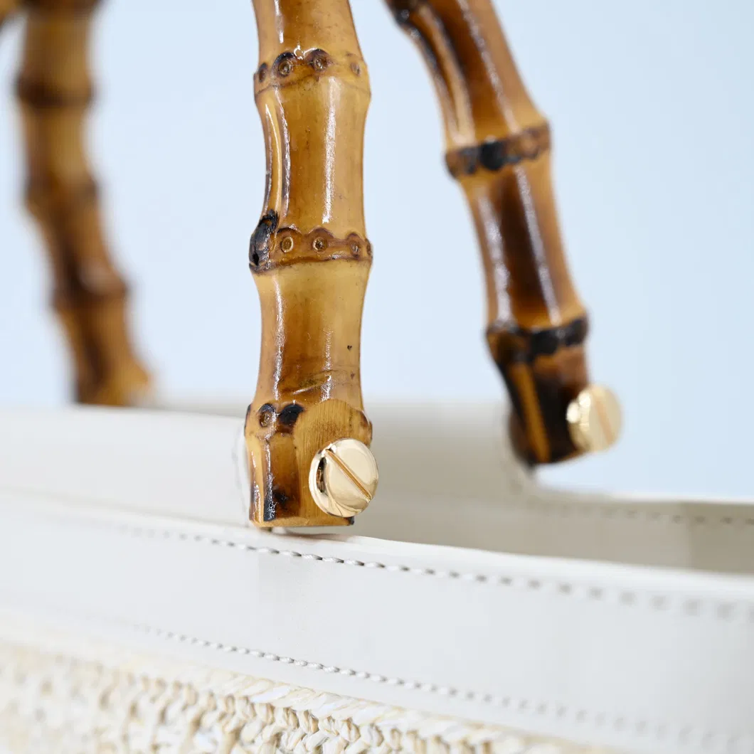 Chic &amp; Functional by Tote Bag with Unique Bamboo Handle Design