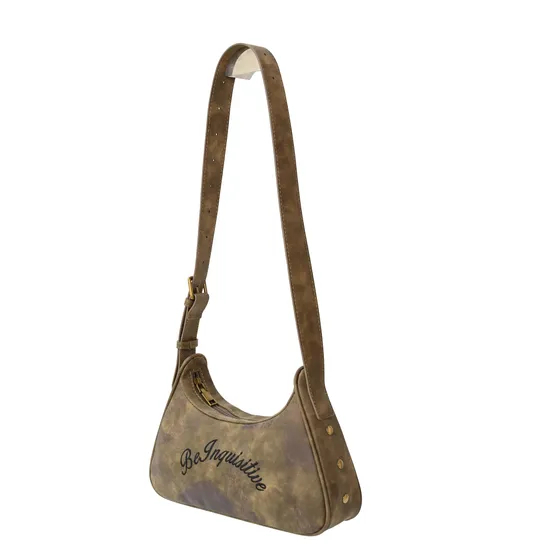 Chic Minimalist Crossbody Bag with Vintage Brown Details for Women