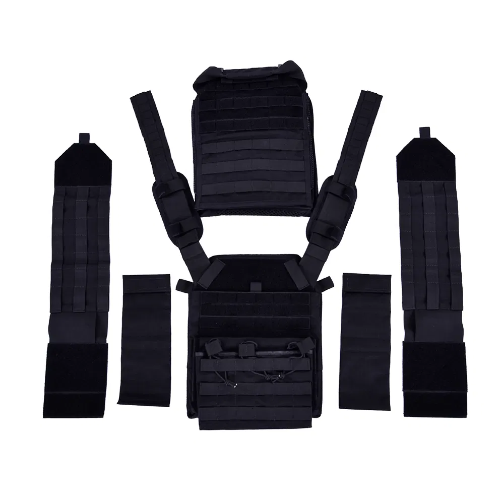 Outdoor Equipment Multifunctional Modular Training Black Tactical Vest with Molle System