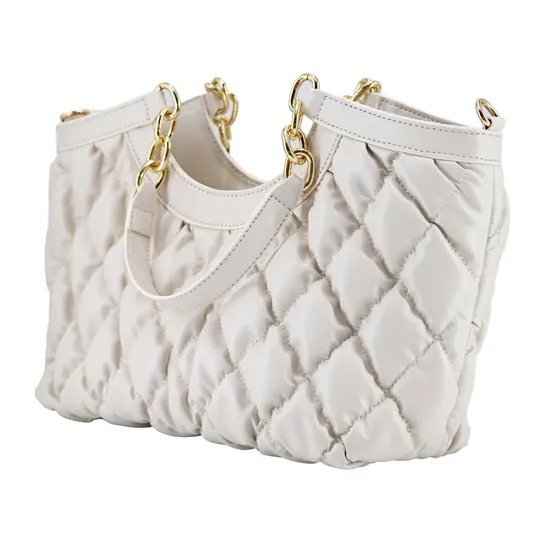 Elegant off-White Diamond Tote Bag for Fashion-Forward Women