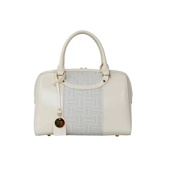 Chic off-White Handbag with Modern Cylindrical Style for Women