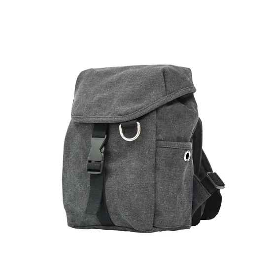 Sleek Gray Casual Backpack with Trendy Buckle Closure