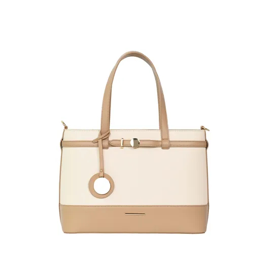 The Beige-Brown Essential for PU Leather Tote Bag for Everyday Elegance