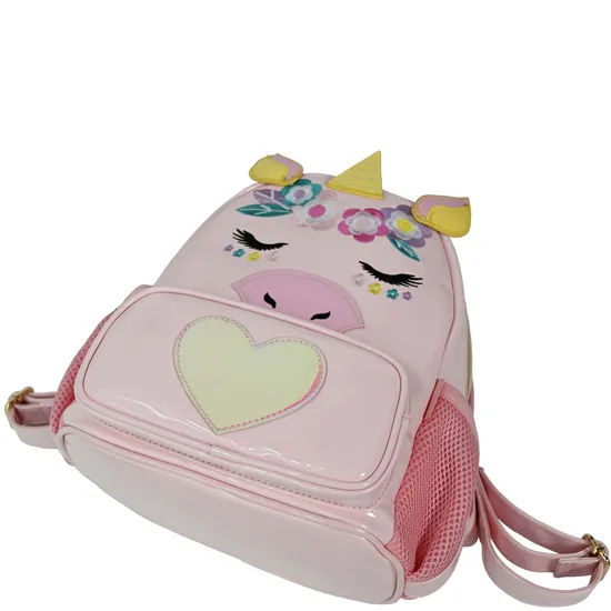 Adorable Pink School Backpack Featuring Whimsical Cartoon Characters for Kids