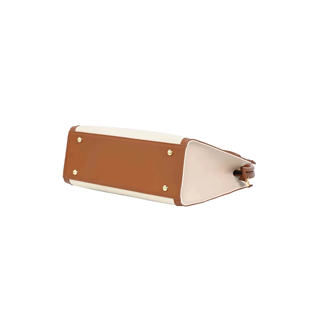 Chic Brown Handbag for Women with Elegant Golden Buckle