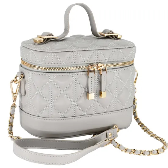 Trendy Gray Mini Backpack for Women with Unique Round Design