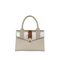 Chic off-White Handbag with Silver Hardware for Stylish Women